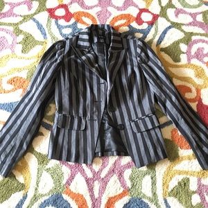Pinstripe Grey Black Blazer